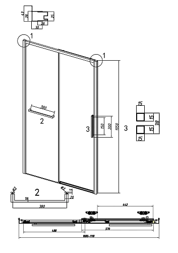 Душевая дверь GROSSMAN Style 100.K33.05.110.10.02 (110x195) хром, стекло шиншилла Душевая дверь GROSSMAN Style 100.K33.05.110.10.02 (110x195) хром, стекло шиншилла