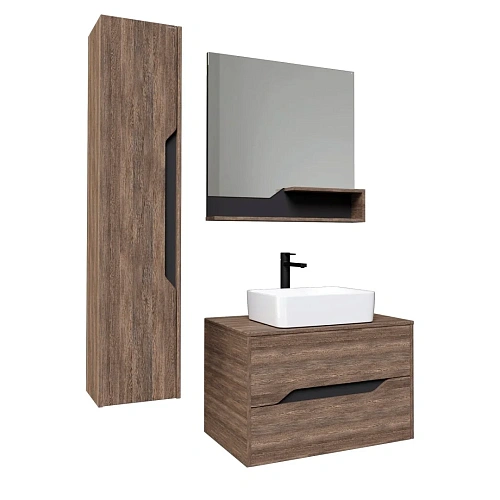 Шкаф-пенал GROSSMAN ЛАЙФ-32 см универсальный винтажное дерево темное/графит 303202 Шкаф-пенал GROSSMAN ЛАЙФ-32 см универсальный винтажное дерево темное/графит 303202