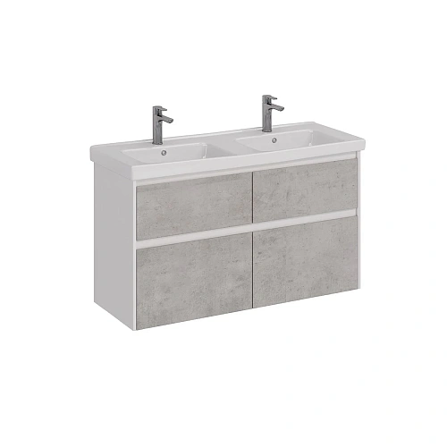 Тумба под раковину Lemark COMBI 125 см подвесная/напольная, бетон/белый LM03C125T-Beton Тумба под раковину Lemark COMBI 125 см подвесная/напольная, бетон/белый LM03C125T-Beton