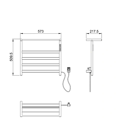 Полотенцесушитель электрический Wonzon & Woghand с полкой, темный графит (WW-A402-GM) Полотенцесушитель электрический Wonzon & Woghand с полкой, темный графит (WW-A402-GM)