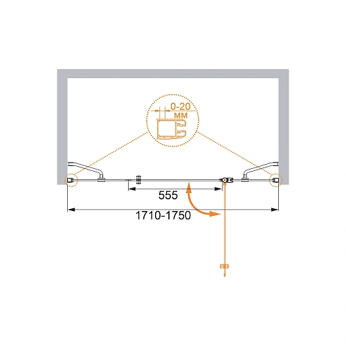 Душевая дверь CEZARES ELENA-W-B-13-90+60/30-C-Cr 175см стекло прозрачное, профиль хром Душевая дверь CEZARES ELENA-W-B-13-90+60/30-C-Cr 175см стекло прозрачное, профиль хром