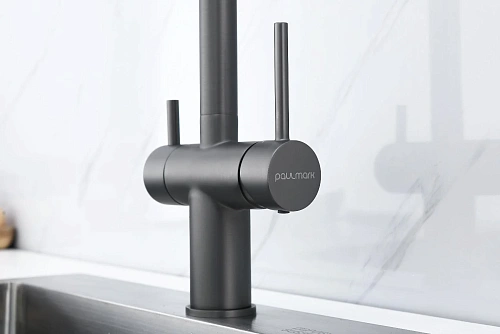Смеситель для кухни Paulmark Gravity вороненая сталь Gr213888-GM Смеситель для кухни Paulmark Gravity вороненая сталь Gr213888-GM