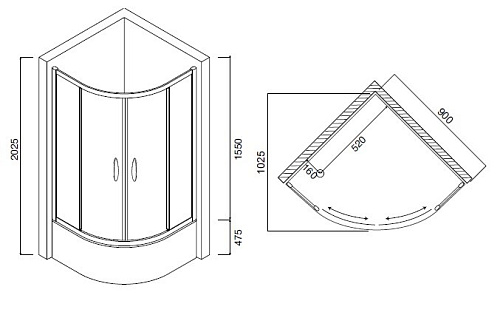 Душевой уголок Am.Pm Sense Deep W75G-222A090WF стекло матовое профиль белый Душевой уголок Am.Pm Sense Deep W75G-222A090WF стекло матовое профиль белый