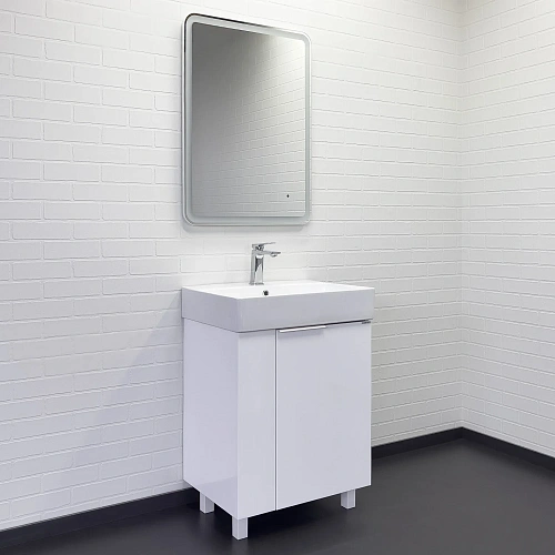 Тумба с раковиной Comforty Асти 60Н 00-00019247 напольная белый глянец раковина CF3WL032 Тумба с раковиной Comforty Асти 60Н 00-00019247 напольная белый глянец раковина CF3WL032