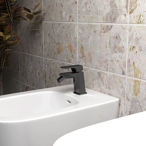 Смеситель для биде Paini Nove 09YO304 без донного клапана, черный Смеситель для биде Paini Nove 09YO304 без донного клапана, черный