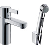 Картинка анонса товара «смеситель для раковины hansgrohe metris s с гигиенический душем, хром 31160000»