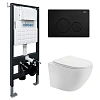 Комплект унитаза ABBER Bequem AC1100T белый с инсталляцией AC0105 и кнопкой AC0121MB черный матовый Комплект унитаза ABBER Bequem AC1100T белый с инсталляцией AC0105 и кнопкой AC0121MB черный матовый