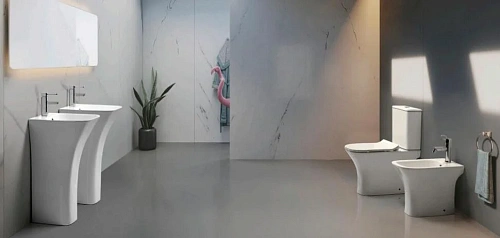 Унитаз напольный CeramaLux 1215-P с сиденьем Унитаз напольный CeramaLux 1215-P с сиденьем