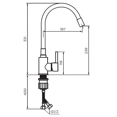 Смеситель для кухни Dorff Logic D3007622 с гибким изливом, черный Смеситель для кухни Dorff Logic D3007622 с гибким изливом, черный