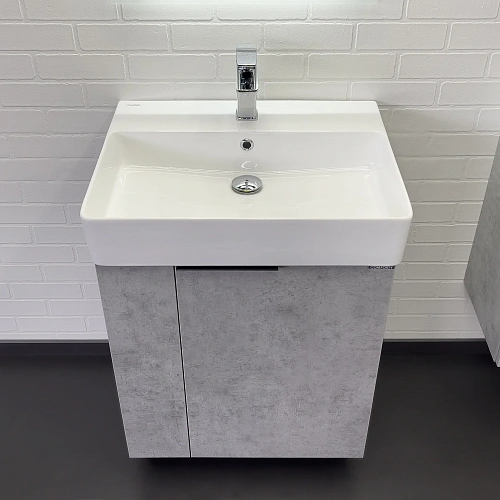 Тумба с раковиной Comforty Асти 60Н 00-00019190 напольная бетон светлый раковина Comforty CF3WL032 Тумба с раковиной Comforty Асти 60Н 00-00019190 напольная бетон светлый раковина Comforty CF3WL032