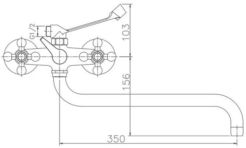 Смеситель для ванны Haiba HB2619-4, бронза Смеситель для ванны Haiba HB2619-4, бронза