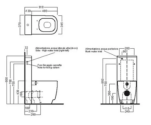 Унитаз напольный HATRIA FUSION 48 YXZK01 Унитаз напольный HATRIA FUSION 48 YXZK01