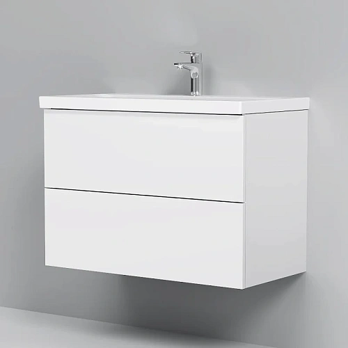 Тумба под раковину AM.PM Gem M90FHX0802WG подвесная, 80 см push-to-open, белый, Тумба под раковину AM.PM Gem M90FHX0802WG подвесная, 80 см push-to-open, белый,