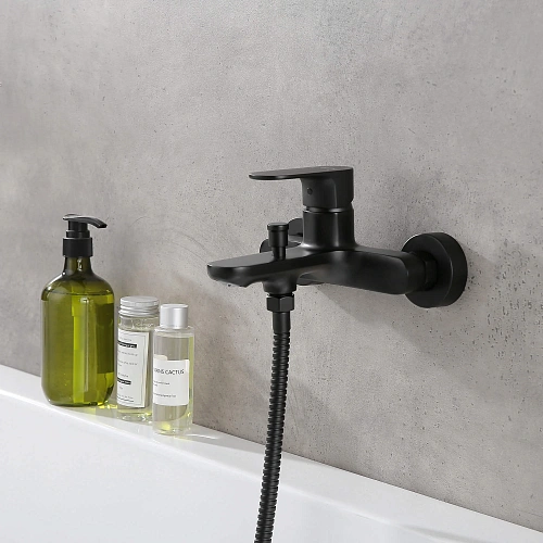 Смеситель для ванны Aquatek АЛЬФА AQ1940MB матовый черный Смеситель для ванны Aquatek АЛЬФА AQ1940MB матовый черный