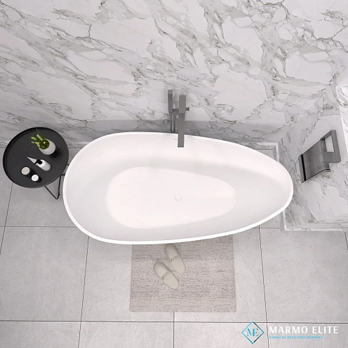 Ванна отдельностоящая Marmo-Elite Бергамо B-BA167-84 1700x840 из искусственного камня, без перелива, глянцевая Ванна отдельностоящая Marmo-Elite Бергамо B-BA167-84 1700x840 из искусственного камня, без перелива, глянцевая