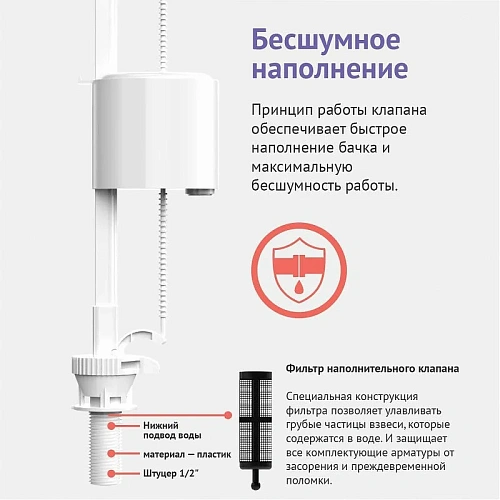 Арматура для бачка BERGES Eko 21 030621 Арматура для бачка BERGES Eko 21 030621