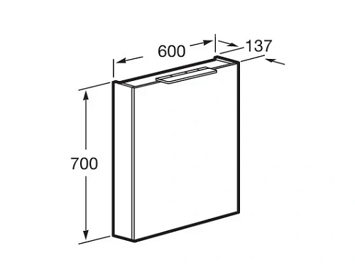 Зеркальный шкаф Roca Oleta 60 левый, белый матовый, A857645501 Зеркальный шкаф Roca Oleta 60 левый, белый матовый, A857645501