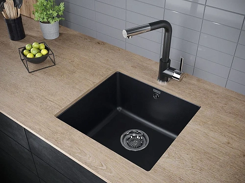 Кухонная мойка Paulmark GERA 50 PM104546-AN, антрацит, 445х460, подст. мон. Paulmark Кухонная мойка Paulmark GERA 50 PM104546-AN, антрацит, 445х460, подст. мон. Paulmark