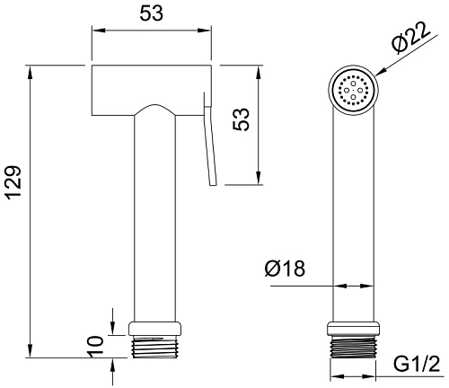 Гигиеническая лейка Allen Brau Priority 5.31028-BN Гигиеническая лейка Allen Brau Priority 5.31028-BN