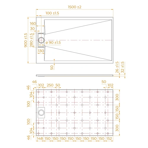 Душевой поддон RGW SMC TUS-W 900x1500 мм 553702915-01 прямоугольный белый Душевой поддон RGW SMC TUS-W 900x1500 мм 553702915-01 прямоугольный белый