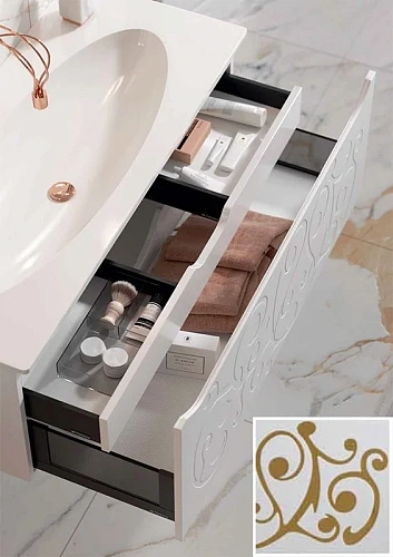 Тумба под раковину Aqwella Clarberg Elegance 120 EL0112GL подвесная, цвет белый/золото Тумба под раковину Aqwella Clarberg Elegance 120 EL0112GL подвесная, цвет белый/золото