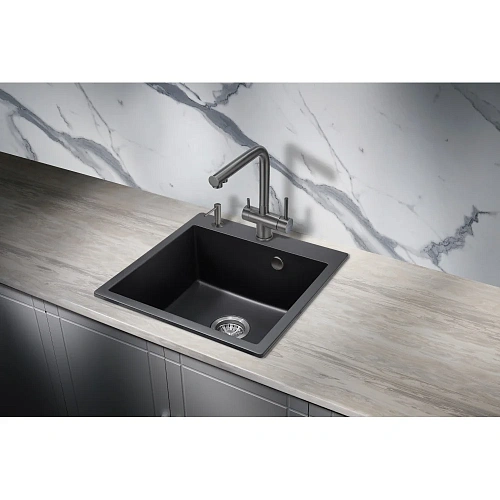 Смеситель для кухни Milacio Ultra 558 (MCU.558.GM) сталь воронёная Смеситель для кухни Milacio Ultra 558 (MCU.558.GM) сталь воронёная