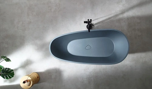 Ванна отдельностоящая ABBER AM9911G 170x75 универсальная, серый матовая, искусственный камень Ванна отдельностоящая ABBER AM9911G 170x75 универсальная, серый матовая, искусственный камень