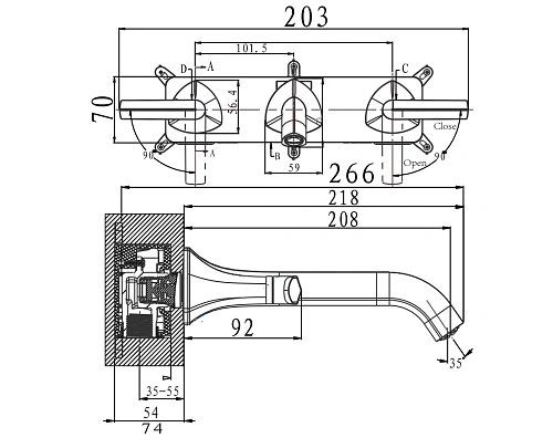 Смеситель для раковины ARROW AG4281CP хром встраиваемый Смеситель для раковины ARROW AG4281CP хром встраиваемый