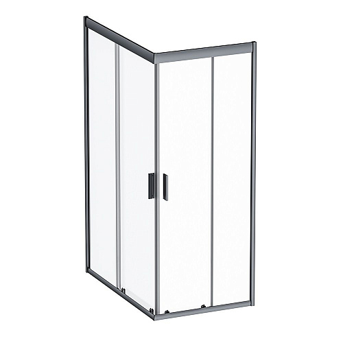 Душевой уголок AM.PM Gem W90G-404-120280-BT Twin Slide 120x80, профиль черный матовый, стекло прозрачное Душевой уголок AM.PM Gem W90G-404-120280-BT Twin Slide 120x80, профиль черный матовый, стекло прозрачное