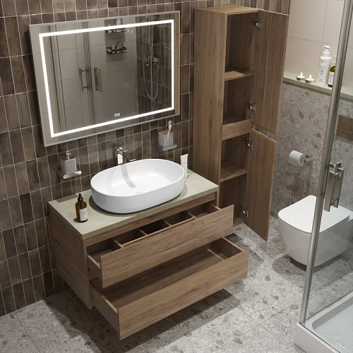 Тумба со столешницей и раковиной BelBagno KRAFT 100 kraft100rt-kepmco-1084-set подвесная KRAFT100RT-KEPMCO-1084-SET Тумба со столешницей и раковиной BelBagno KRAFT 100 kraft100rt-kepmco-1084-set подвесная KRAFT100RT-KEPMCO-1084-SET