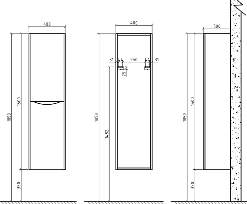 Шкаф-пенал BelBagno ANCONA-N ANCONA-N-1500-2A-SC-RW-L Rovere Moro, 400x300x1500 левый Шкаф-пенал BelBagno ANCONA-N ANCONA-N-1500-2A-SC-RW-L Rovere Moro, 400x300x1500 левый
