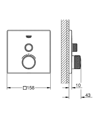 Смеситель для душа GROHE Grohtherm SmartControl термостатитеский, для встраиваемого монтажа на 1 вых 29123AL0 Смеситель для душа GROHE Grohtherm SmartControl термостатитеский, для встраиваемого монтажа на 1 вых 29123AL0