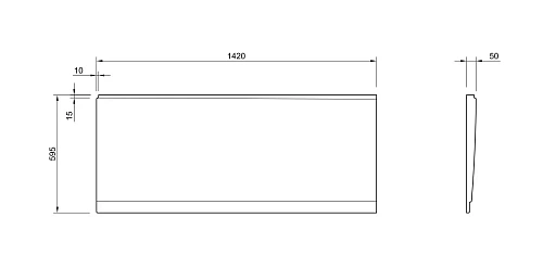 Экран для ванны торцевой CEZARES PLANE_DUO-145-SP-R-W37 1420x595 белый Экран для ванны торцевой CEZARES PLANE_DUO-145-SP-R-W37 1420x595 белый