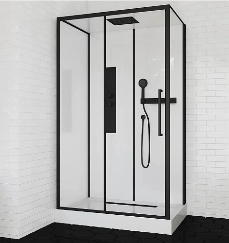 Душевая кабина Ceruttispa AMI120 120x80x210 профиль черный, стекло прозрачное Душевая кабина Ceruttispa AMI120 120x80x210 профиль черный, стекло прозрачное