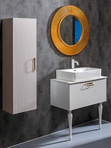 Шкаф-пенал Boheme Linea белый+золото без ножек 845-WG Шкаф-пенал Boheme Linea белый+золото без ножек 845-WG