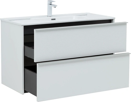 Тумба под раковину Aquanet Вита 100 белый матовый 00330474 подвесная Тумба под раковину Aquanet Вита 100 белый матовый 00330474 подвесная