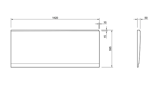 Экран для ванны торцевой CEZARES PLANE_DUO-145-SP-L-W37 1420x595 белый Экран для ванны торцевой CEZARES PLANE_DUO-145-SP-L-W37 1420x595 белый