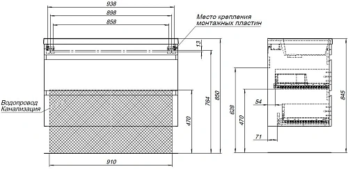 Тумба под раковину Aquanet Нота New 100 дуб холден 00334206 подвесная Тумба под раковину Aquanet Нота New 100 дуб холден 00334206 подвесная