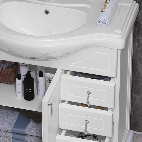 Тумба под раковину Opadiris Клио 85 00-00002836 белый матовый Тумба под раковину Opadiris Клио 85 00-00002836 белый матовый