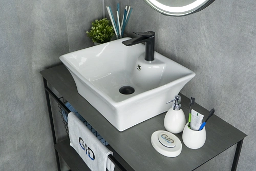 Раковина Gid N9108 51121 накладная белая 49x41x19 Раковина Gid N9108 51121 накладная белая 49x41x19