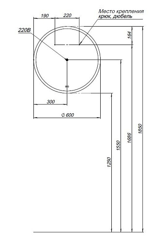 Зеркало Aquanet Арт 60 RGB LED 00336635 Зеркало Aquanet Арт 60 RGB LED 00336635