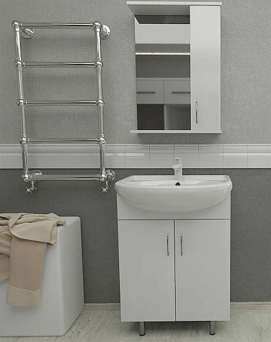 Тумба с раковиной Orange Лайт LA-60TUW+RA напольная белый Тумба с раковиной Orange Лайт LA-60TUW+RA напольная белый