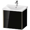 Картинка анонса товара «тумба под раковину duravit xviu xv41150b140 подвесная 61 см черный глянцевый»