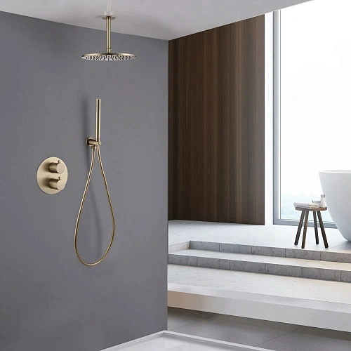 Душевая система ABBER Wasser Kreis AF8121G скрытого монтажа без излива, золото матовое Душевая система ABBER Wasser Kreis AF8121G скрытого монтажа без излива, золото матовое