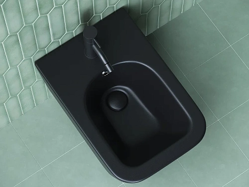 Биде подвесное Ceramica Nova METRIC CN3008MB черный матовый Биде подвесное Ceramica Nova METRIC CN3008MB черный матовый