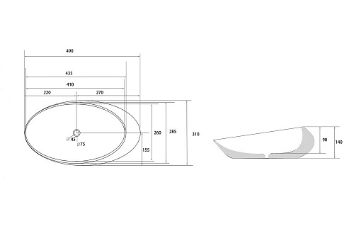 Раковина ABBER Bequem AC2107MG накладная, серая матовая Раковина ABBER Bequem AC2107MG накладная, серая матовая