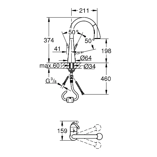 Смеситель для кухни GROHE Zedra, нержавеющая сталь (32294SD1) Смеситель для кухни GROHE Zedra, нержавеющая сталь (32294SD1)