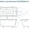 Ванна чугунная Delice Continental 1500х700 с антискользящим покрытием DLR230612-AS Ванна чугунная Delice Continental 1500х700 с антискользящим покрытием DLR230612-AS