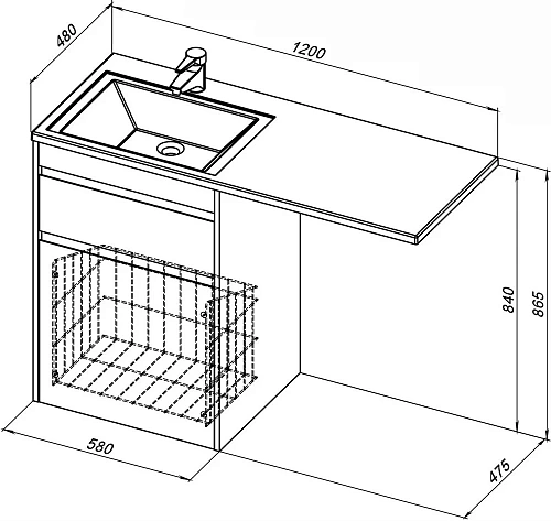 Тумба под раковину Aquanet Токио 58 белый (напольная, 1 ящик) 00239290 Тумба под раковину Aquanet Токио 58 белый (напольная, 1 ящик) 00239290