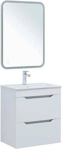 Тумба под раковину Aquanet Практика 60 белый матовый 2 ящика 00330457 напольная/подвесная Тумба под раковину Aquanet Практика 60 белый матовый 2 ящика 00330457 напольная/подвесная